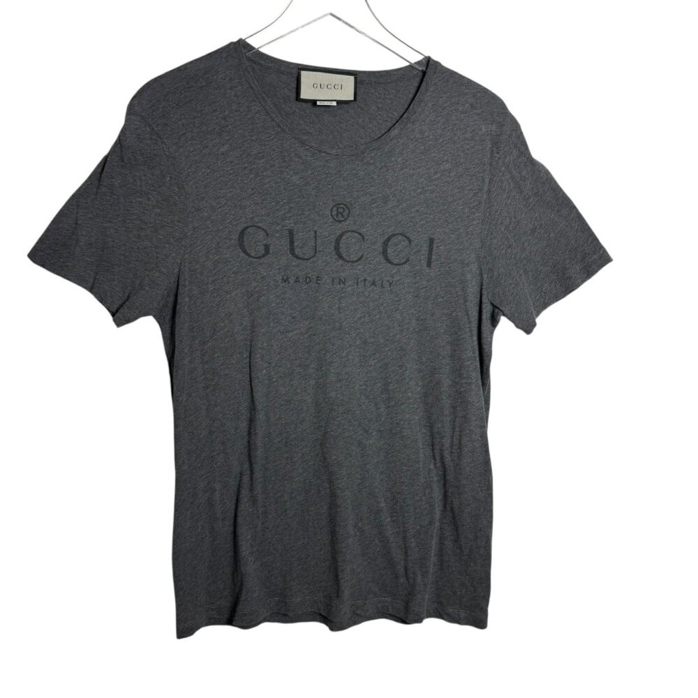 Gucci Dark Gray Logo Short Sleeve Crewneck Tee - Picture 9 of 9